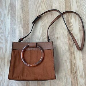 LC Lauren Conrad Tan Shoulder Bag with Circular Accent